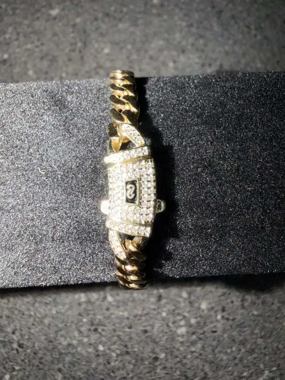 14K Gold Filled 8 Inch 6mm Miami Cuban Link Bracelet with Iced Box Clasp